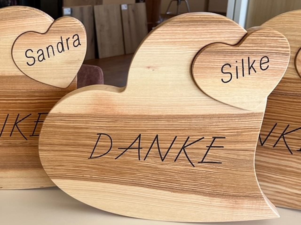 Holzherz mit Lasergravur